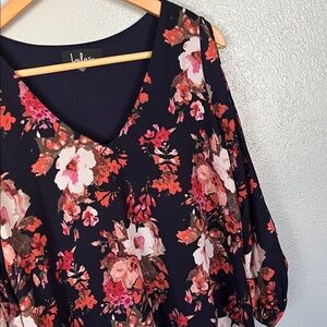 Lulu's Navy Blue Floral Dress